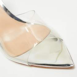 Pre Owned Gianvito Rossi Elle Size 37 Transparent PVC Slide Sandals