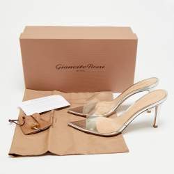 Pre Owned Gianvito Rossi Elle Size 37 Transparent PVC Slide Sandals