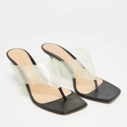 Pre Owned صندل الإصبع جيانفيتو روسي شفاف PVC لوتس مقاس 40