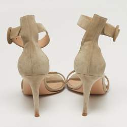 Pre Owned Gianvito Rossi Portofino Size 39 Grey Suede Ankle Strap Sandals