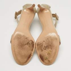 Pre Owned Gianvito Rossi Portofino Size 39 Grey Suede Ankle Strap Sandals