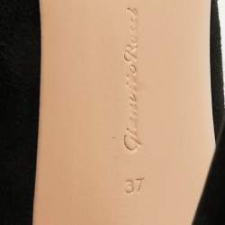 مملوكة مسبقًا حذاء بوتيز جيانفيتو روسي مقدمة مفتوحة سويدي أسود مقاس 37