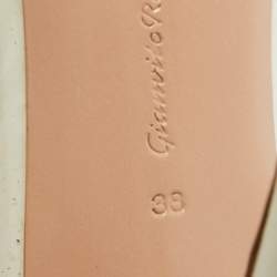 Pre Owned Gianvito Rossi Plexi Size 38 White/Transparent Patent Leather and PVC Pointed Toe Pumps