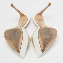 Pre Owned صندل جيانفيتو روسي بيتي بي في سي شفاف مزخرف كريستال نعل سميك مقاس 37.5 