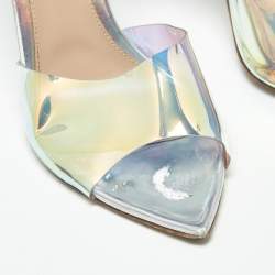 Pre Owned Gianvito Rossi Elle Size 39 Iridescent PVC Slide Sandals