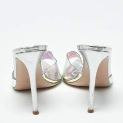 Pre Owned Gianvito Rossi Elle Size 39 Iridescent PVC Slide Sandals