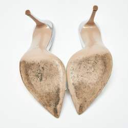 Pre Owned Gianvito Rossi Elle Size 39 Iridescent PVC Slide Sandals