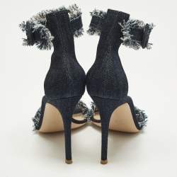 Pre Owned صندل جيانفيتو روسي بورتوفينو دينيم أزرق بحزام للكاحل مقاس 37