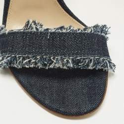 Pre Owned صندل جيانفيتو روسي بورتوفينو دينيم أزرق بحزام للكاحل مقاس 37