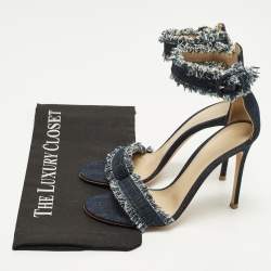 Pre Owned صندل جيانفيتو روسي بورتوفينو دينيم أزرق بحزام للكاحل مقاس 37