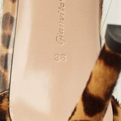 Pre Owned Gianvito Rossi Plexi Size 38 Brown/Transparent Leopard Print Calf Hair and PVC Pumps