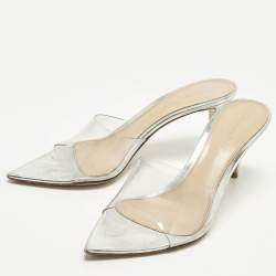 Pre Owned Gianvito Rossi Elle Size 38 Transparent PVC Slide Sandals