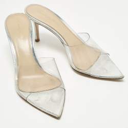 Pre Owned Gianvito Rossi Elle Size 38 Transparent PVC Slide Sandals