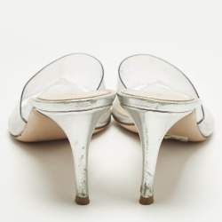 Pre Owned Gianvito Rossi Elle Size 38 Transparent PVC Slide Sandals