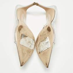 Pre Owned Gianvito Rossi Elle Size 38 Transparent PVC Slide Sandals