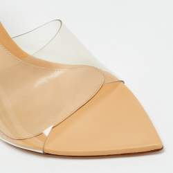 Pre Owned صندل سلايد غينافيتو روسي إللي سويدي بيج لامع مقاس 39