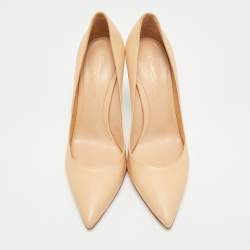 Pre Owned Gianvito Rossi Gianvito 105 Size 38.5 Beige Leather Pumps