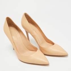 Pre Owned Gianvito Rossi Gianvito 105 Size 38.5 Beige Leather Pumps