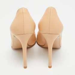Pre Owned Gianvito Rossi Gianvito 105 Size 38.5 Beige Leather Pumps