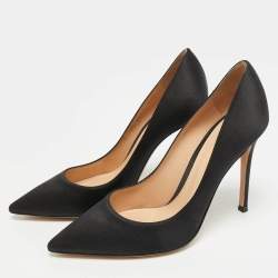 مملوكة مسبقًا Gianvito Rossi Gianvito 105 Size 37.5 Black Satin Pumps