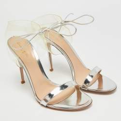 مملوكة مسبقًا صندل جيانفيتو روسي مانهاتن جلد أس ود لامع بحزام للكاحل مقاس 38