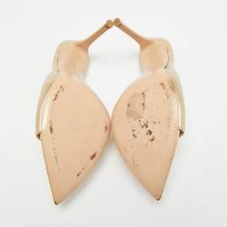 Pre Owned Gianvito Rossi Elle Size 40.5 Metallic Leather Slide Sandals