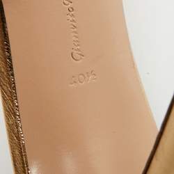 Pre Owned Gianvito Rossi Elle Size 40.5 Metallic Leather Slide Sandals