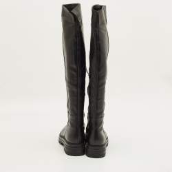 مملوكة مسبقًا Gianvito Rossi Moka Size 37.5 Black Leather Knee Length Boots