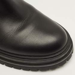 مملوكة مسبقًا Gianvito Rossi Moka Size 37.5 Black Leather Knee Length Boots