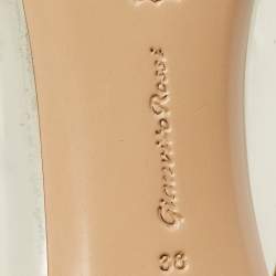 Pre Owned Gianvito Rossi Halley Size 38 Transparent/Silver Patent Leather and PVC Crystal Embellished Pumps