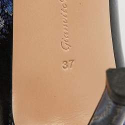 Pre Owned حذاء كعب عالي جيانفيتو روسي جيانفيتو 105 ساتان أسود مقاس 37.5