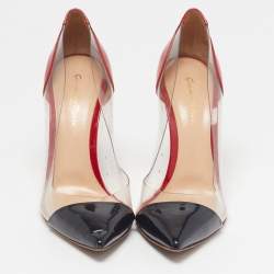 Pre Owned Gianvito Rossi Plexi Size 39.5 Tricolor Patent Leather and PVC Pumps