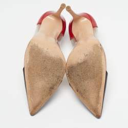 Pre Owned Gianvito Rossi Plexi Size 39.5 Tricolor Patent Leather and PVC Pumps