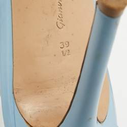 Pre Owned Gianvito Rossi Portofino Size 39.5 Blue Leather Ankle Strap Sandals