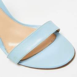 Pre Owned Gianvito Rossi Portofino Size 39.5 Blue Leather Ankle Strap Sandals