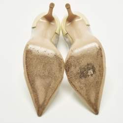 Pre Owned Gianvito Rossi Plexi Size 40 Light Yellow/Transparent Patent Leather and PVC Pumps