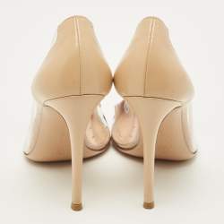 Pre Owned Gianvito Rossi Plexi Size 38.5 Tricolor Leather and PVC Pumps