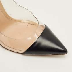 Pre Owned Gianvito Rossi Plexi Size 38.5 Tricolor Leather and PVC Pumps