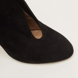 Pre Owned Gianvito Rossi Vamp Size 37.5 Black Suede Booties