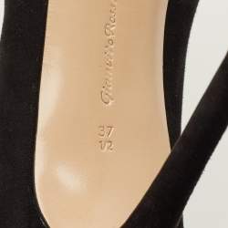 Pre Owned Gianvito Rossi Vamp Size 37.5 Black Suede Booties