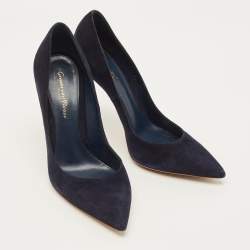 مملوكة مسبقًا حذاء كعب عالي جانفيتو روسي بورتوفينو سويدي أزرق كحلي مقاس 37