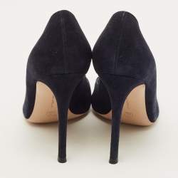 مملوكة مسبقًا حذاء كعب عالي جانفيتو روسي بورتوفينو سويدي أزرق كحلي مقاس 37