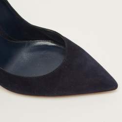 مملوكة مسبقًا حذاء كعب عالي جانفيتو روسي بورتوفينو سويدي أزرق كحلي مقاس 37