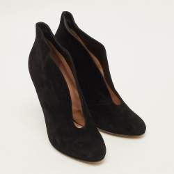 Pre Owned Gianvito Rossi Vamp Size 38.5 Black Suede Booties