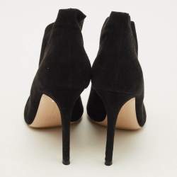 Pre Owned Gianvito Rossi Vamp Size 38.5 Black Suede Booties