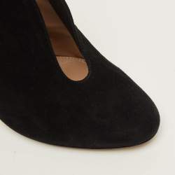 Pre Owned Gianvito Rossi Vamp Size 38.5 Black Suede Booties