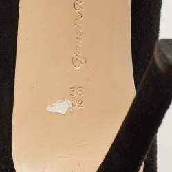 Pre Owned Gianvito Rossi Vamp Size 38.5 Black Suede Booties