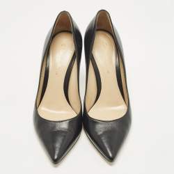 Pre Owned حذاء كعب عالي جيانفيتو روسي سويدي أسود مقدمة مدببة مقاس 39