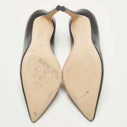 Pre Owned حذاء كعب عالي جيانفيتو روسي سويدي أسود مقدمة مدببة مقاس 39