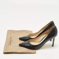 Pre Owned حذاء كعب عالي جيانفيتو روسي سويدي أسود مقدمة مدببة مقاس 39